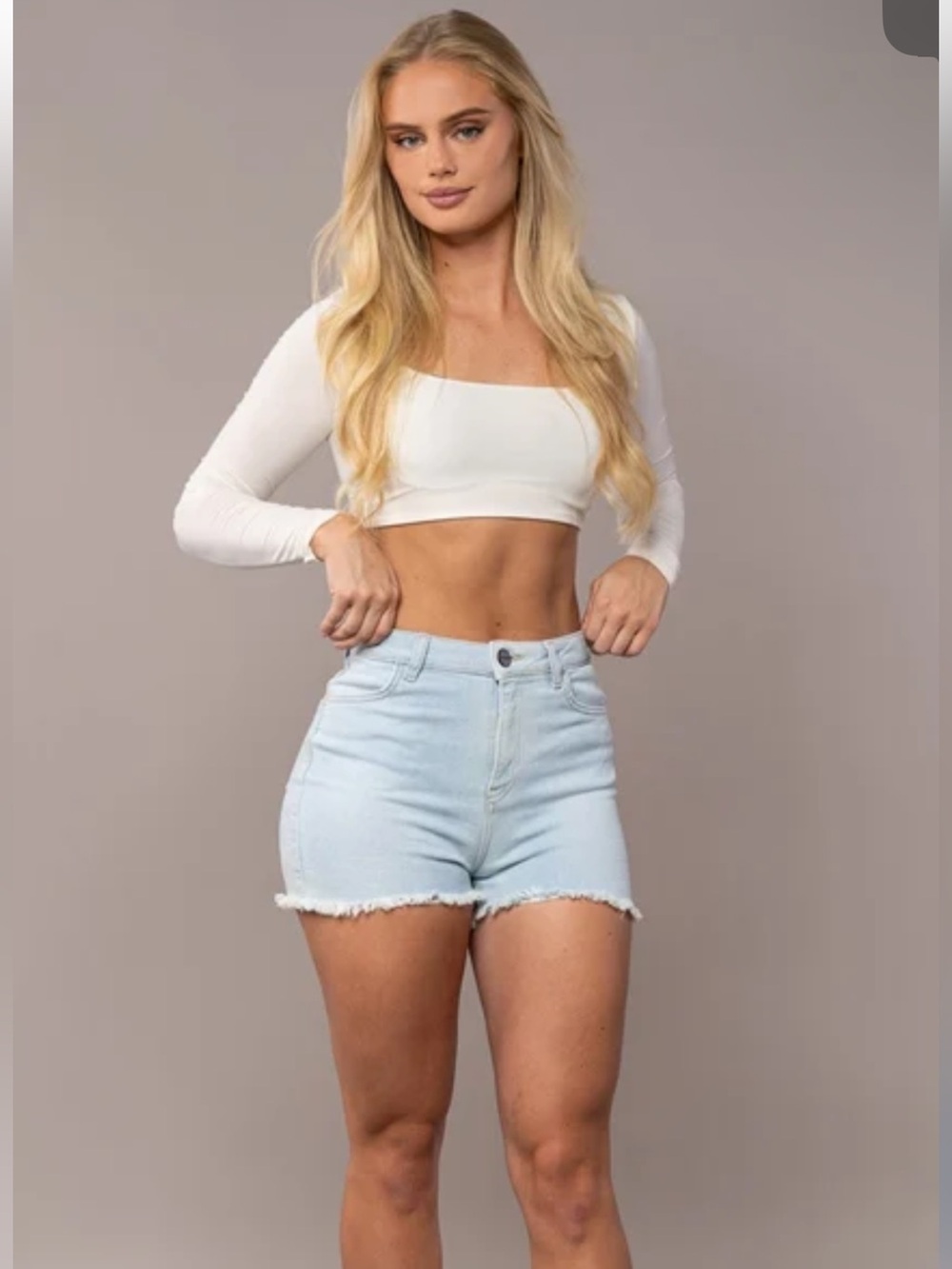 FITJEANS Vintage Blue High-Waist Denim Shorts
